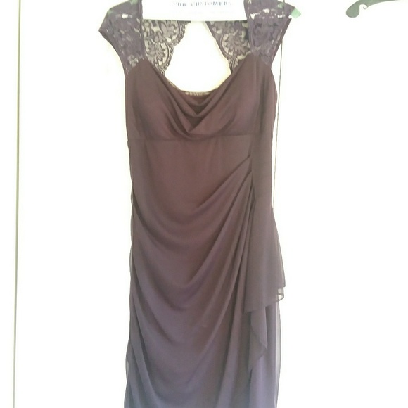 Plum Dress with Lace Back - Picture 1 of 8